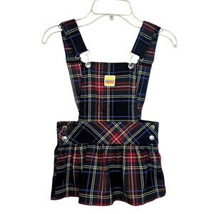 Harajuku Mini Bib Skirt Jumper Toddler Size 5T Black Tartan Plaid Adjust Straps